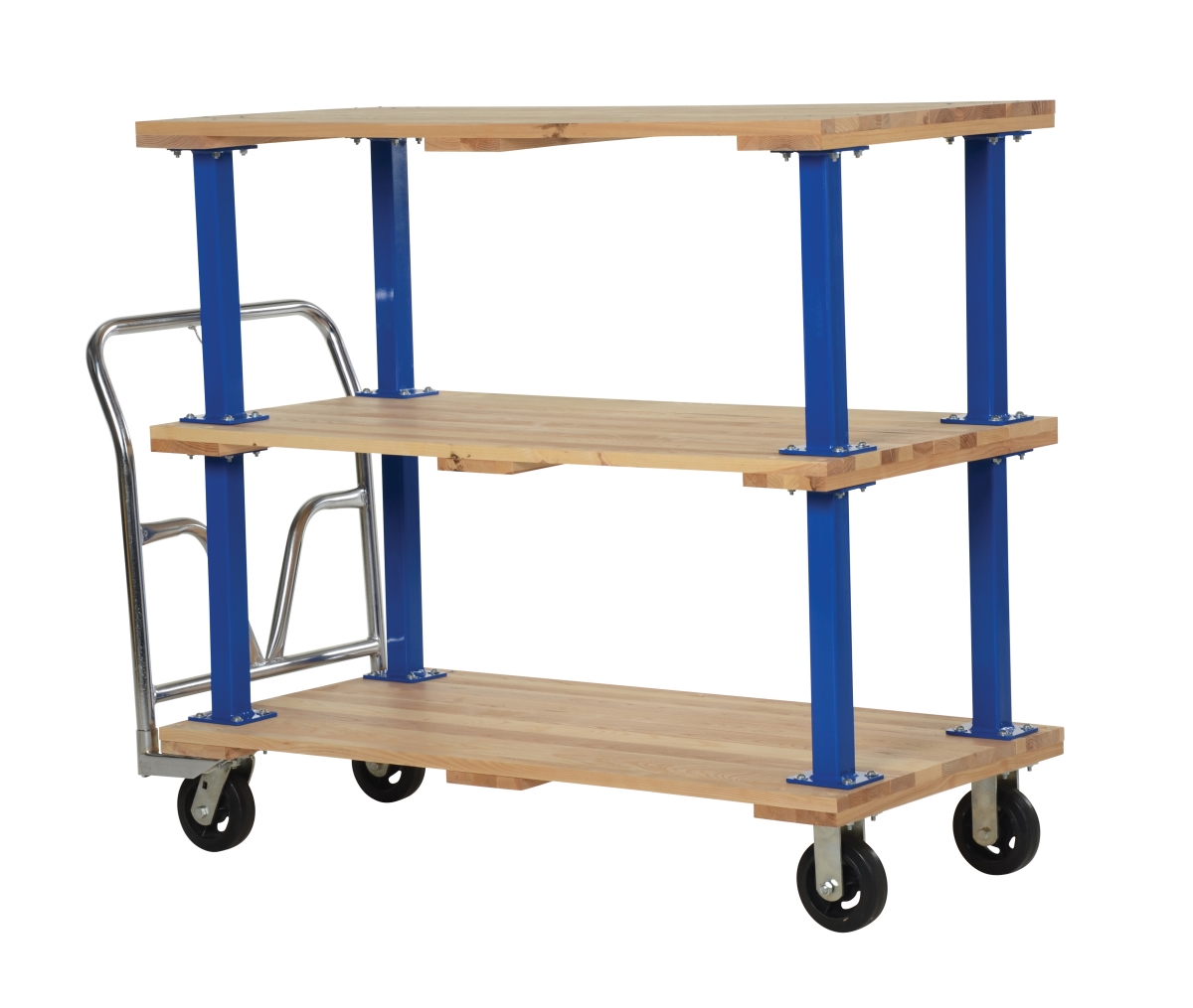 VHPT-TD-2754 27 x 54 in. Triple Deck Hardwood Platform Cart