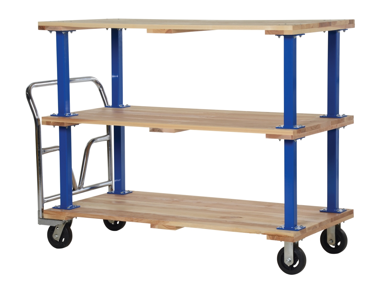 VHPT-TD-3060 30 x 60 in. Triple Deck Hardwood Platform Cart