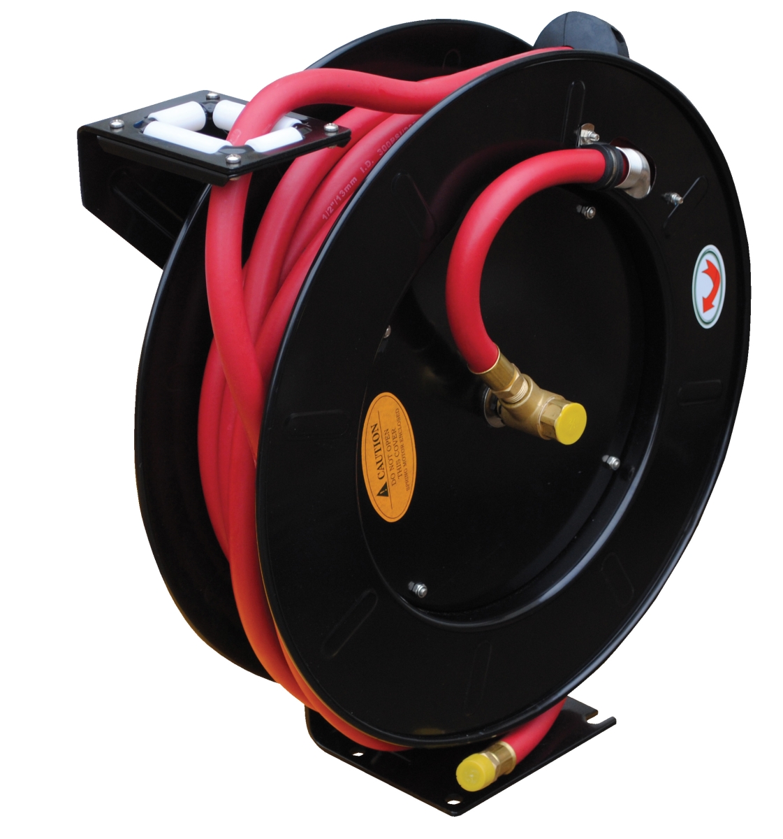Spring Driven Hose Reel, 1/2" Hose Diameter, 50 ft. Length, 300 psi Max. Pressure