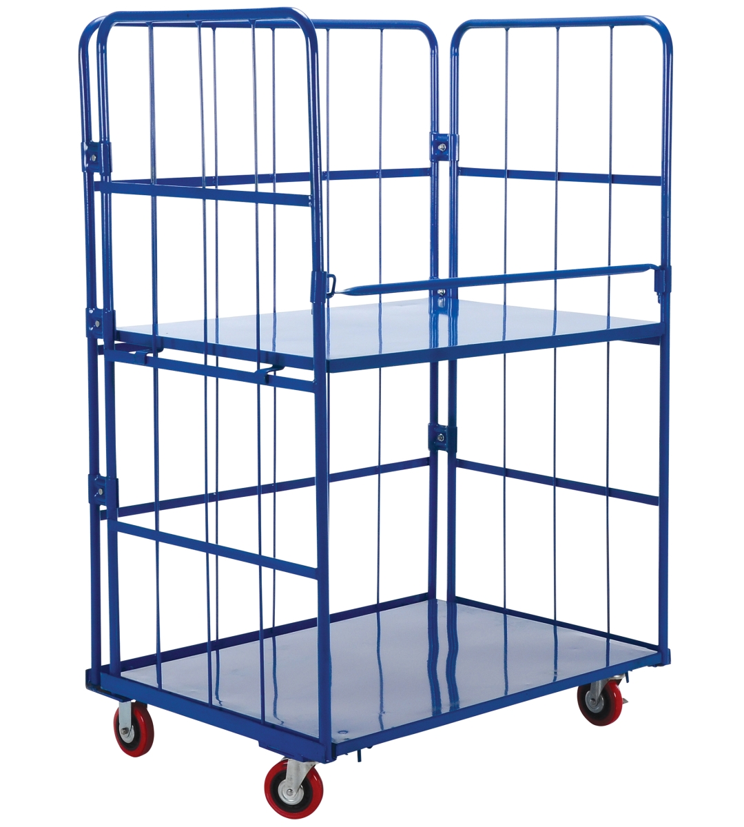 Blue Nestable Roller Container - 2 Shelf