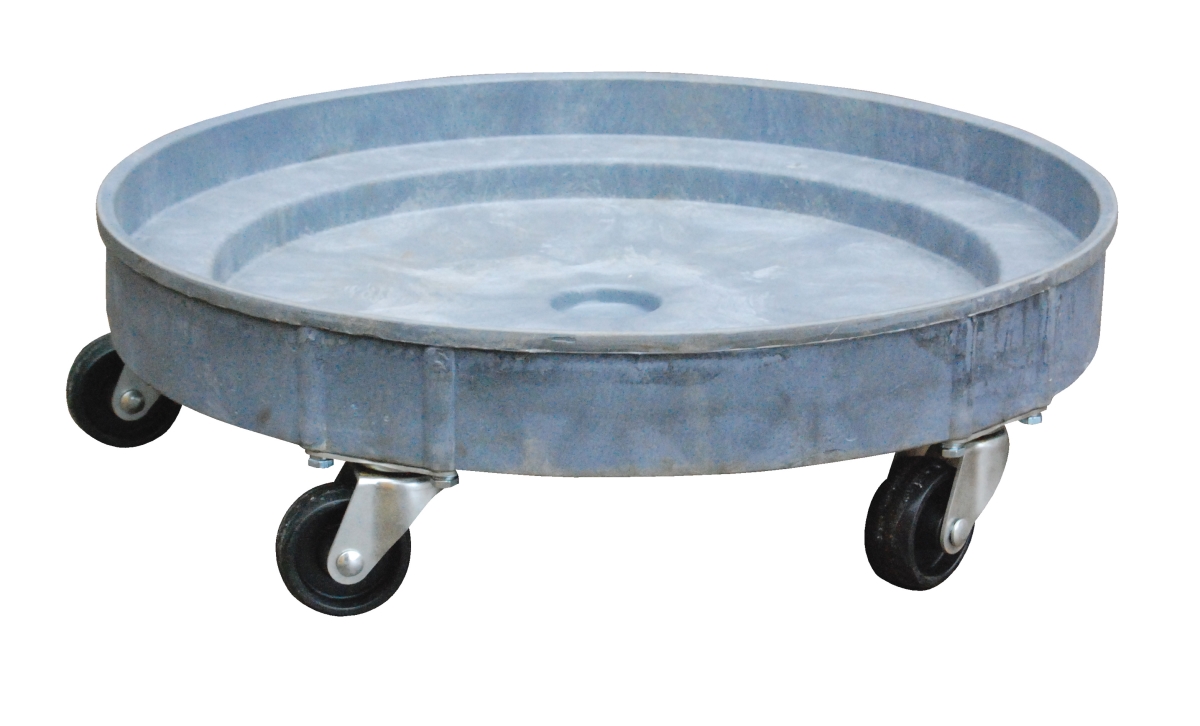 Gray Multi-Level Plastic Drum Dolly 600 lb Hard Rubber Casters