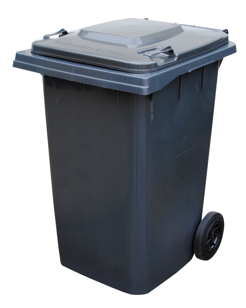 TH Series 95 gal Rectangular Outdoor Can, Gray, Lift Up, HDPE, 28 1/4 in