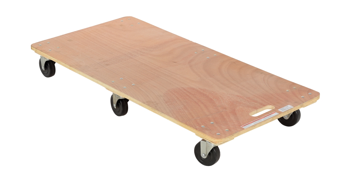 24 x 48 in. Six-Wheel Wooden Mover Dolly - 1200 lbs