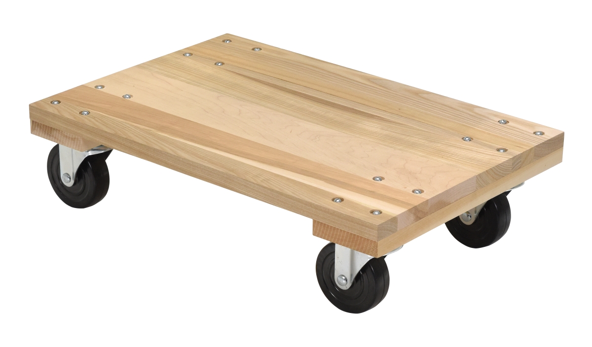 HDOS-1624-12-NM 16 x 24 in. Solid Deck Hardwood Dolly with Non-Marking Caster - 1200 lbs