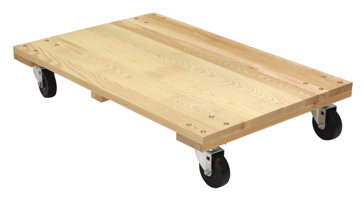 24 x 36 in. Solid Deck Hardwood Dolly with Non-Marking Caster - 1200 lbs
