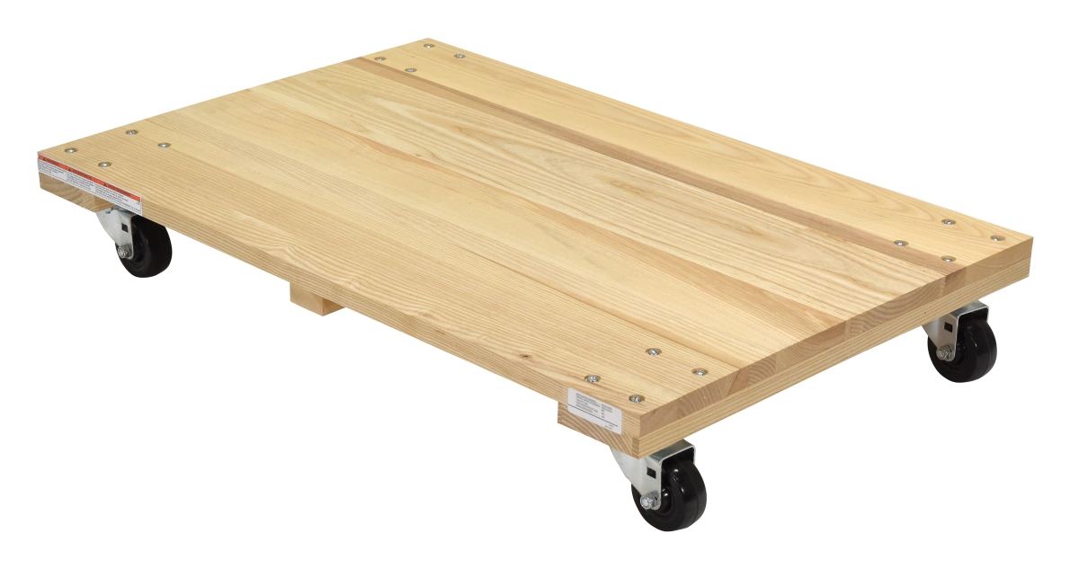 24 x 36 in. Solid Deck Hardwood Dolly with Non-Marking Caster - 900 lbs