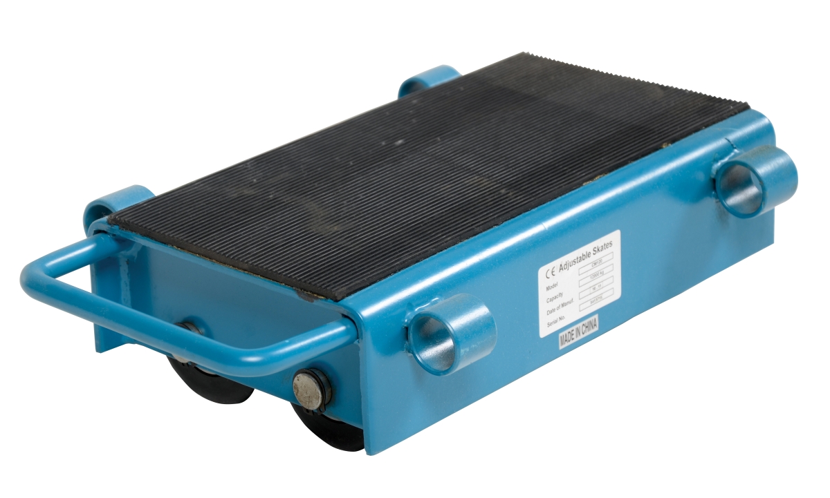 Blue Adjustable Machinery Skates 12 Ton 12 Nylon Rollers,PR