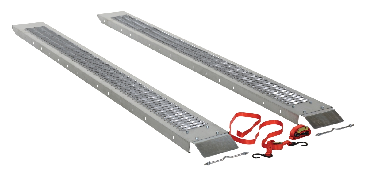 Steel Pick Up/Van Ramps 93-1/2 In. x 8-7/8 In. x 2-3/16 In. Set of 2 1,000 Lb. Capacity Silver