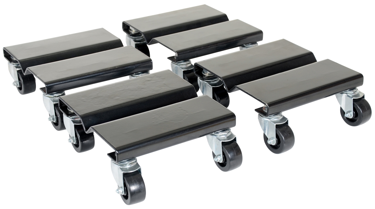 Black Steel Dolly Set, 8"x8"x3-5/8", 4PK