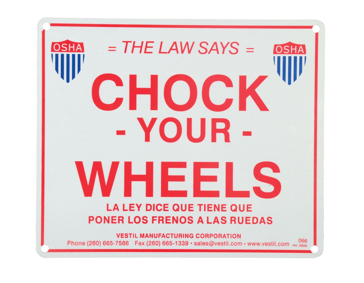 SF-1012 Reflective Enamel Wheel Chock Sign