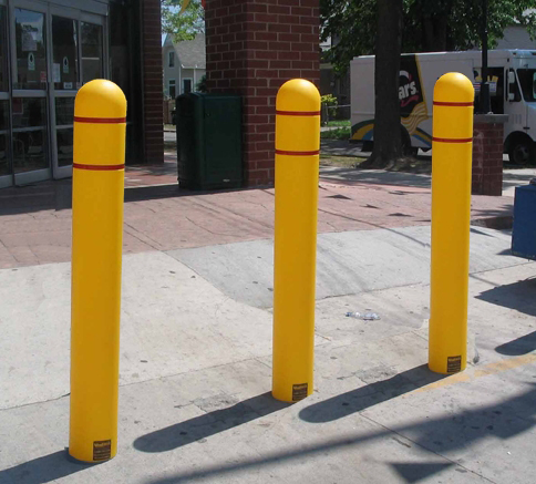 52 x 5 in. Plastic Bollard Post Cover - Red Tape