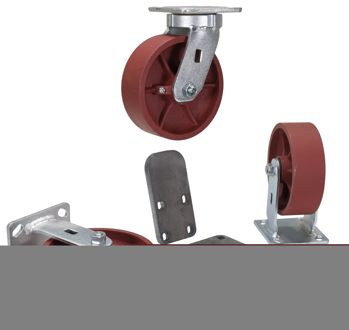 H-CK3-SC6-2HD 6 x 2 in. Ductile Steel Caster Kit - 6000 lbs