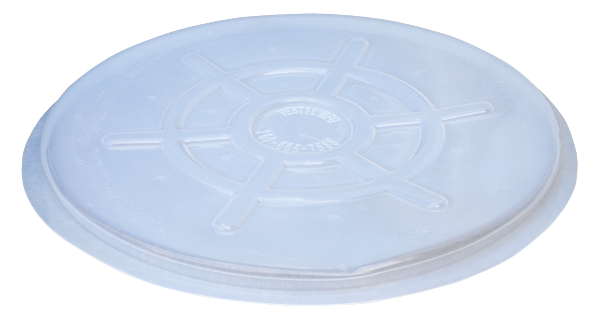 55 Gal Drum Cover, Closed Head, Polyethylene, Clear, 5PK