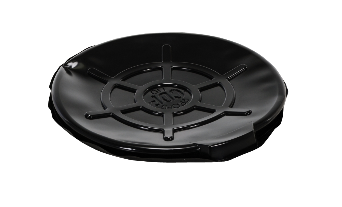 DC-TPO-B 55 gal Plastic Drum Cover Open Head, Black