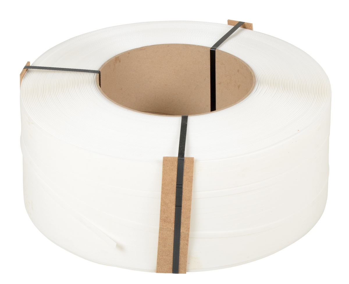 ST-38-9X8-WH 9 x 8 in. White Polypropylene Strapping - 12900 ft. per Roll