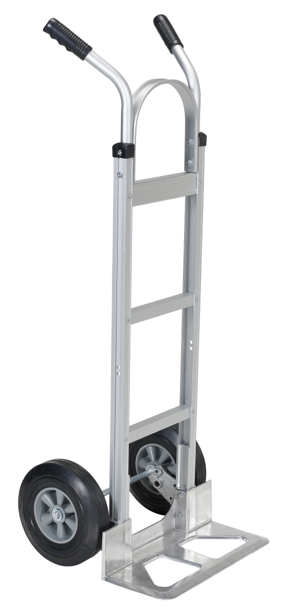 Aluminum Hand Truck with Hard Rubber Wheels