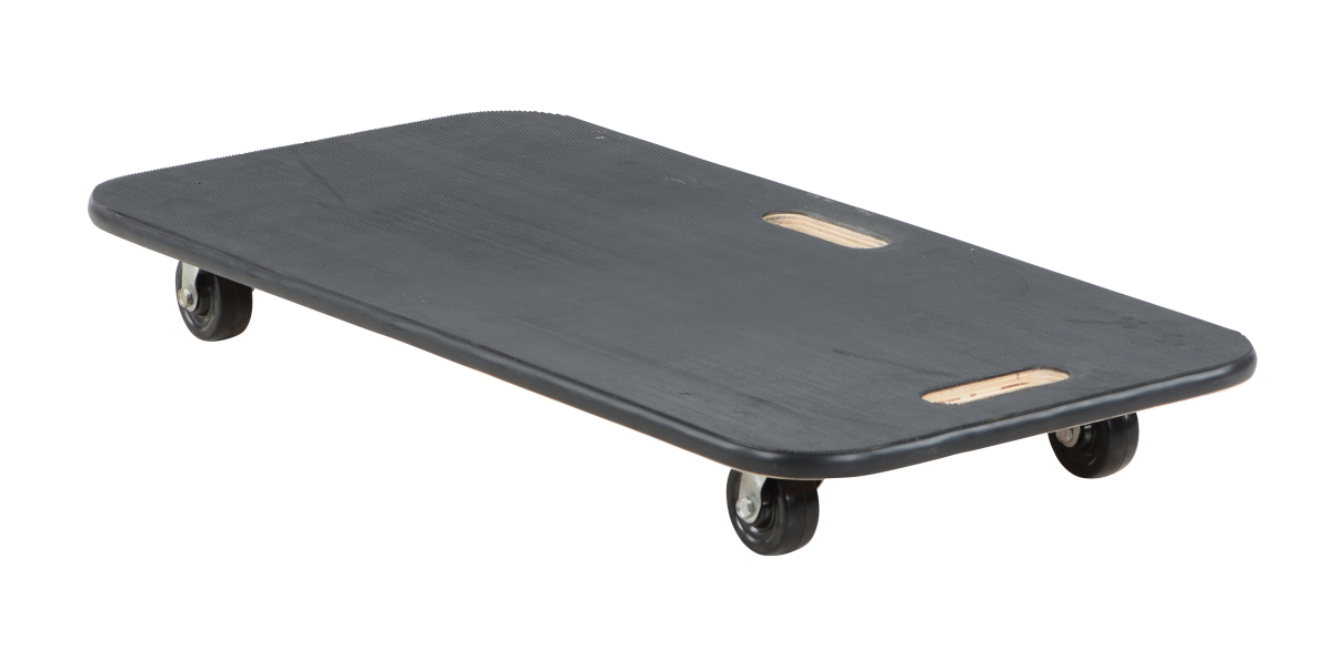 Black Fiber Wood Dolly With Rubber Caster 700lb Capacity 18 x 36