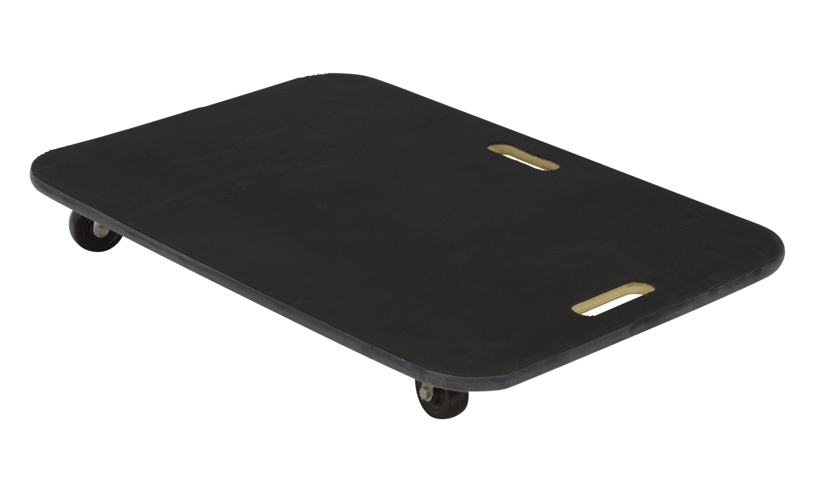 Black Fiber Wood Dolly With Rubber Caster 600lb Capacity 24 x 36