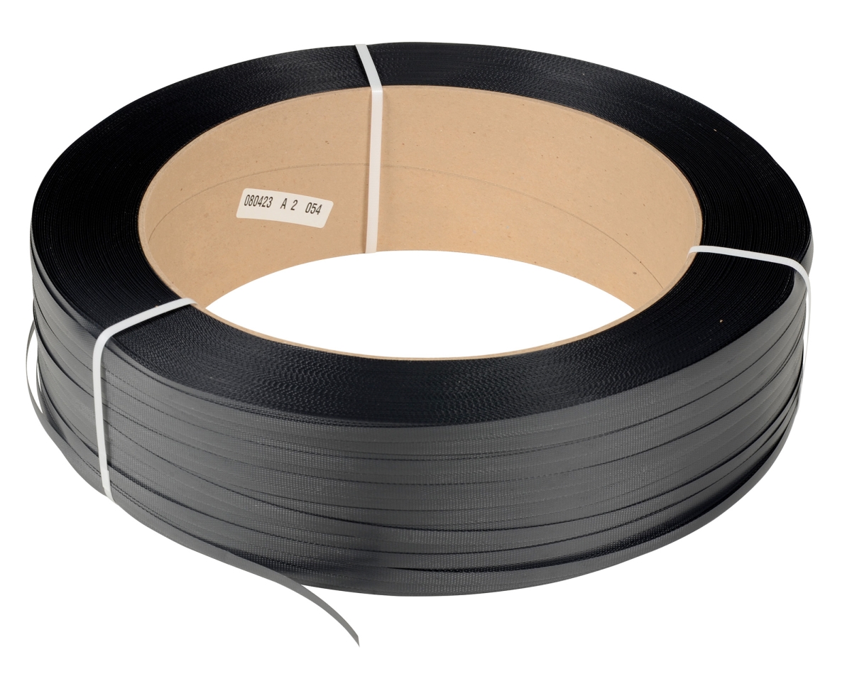 ST-12-16X6-BL Black Polypropylene Strapping - 9000 ft. per Roll