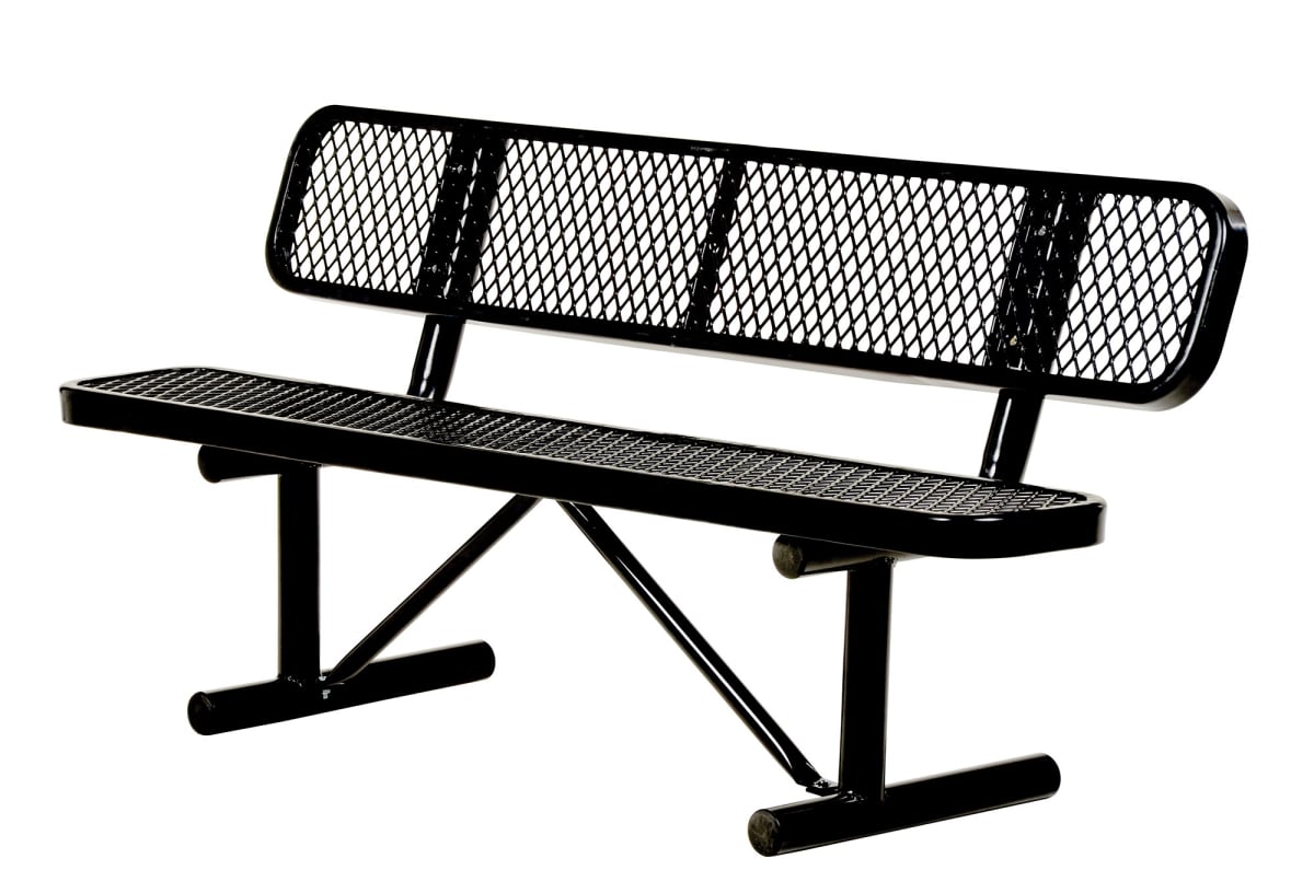 96 in. Expanded Metal Bench - Black