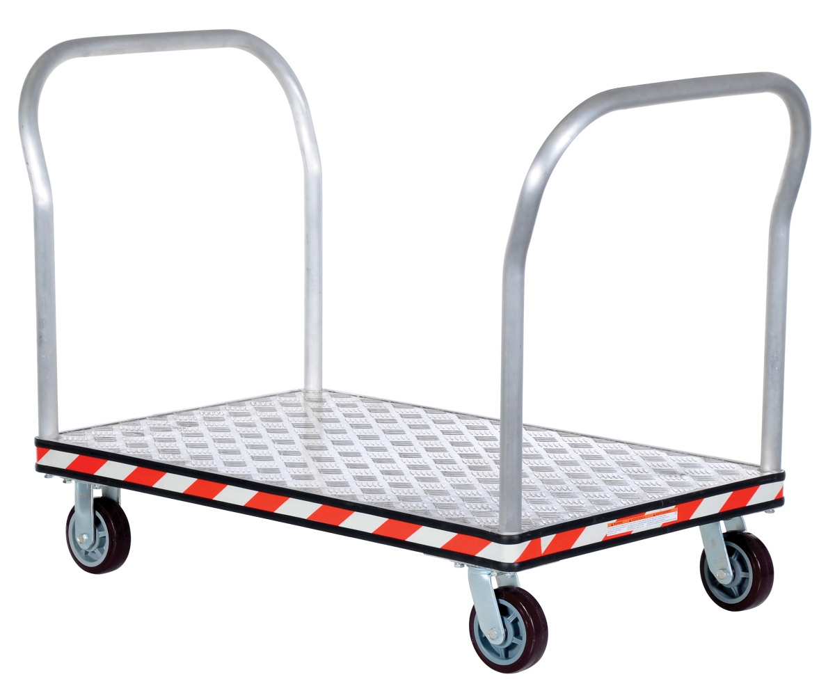 30 x 48 in. Heavy Duty Aluminum Treadplate Platform Trucks with Double Side Handle