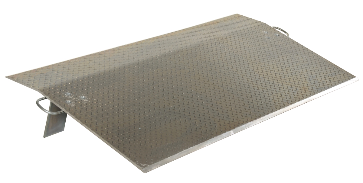 Aluminum Economizer Dockplate - Silver - 60 x 48 in. - 4800 lbs Capacity - Non-Skid Surface