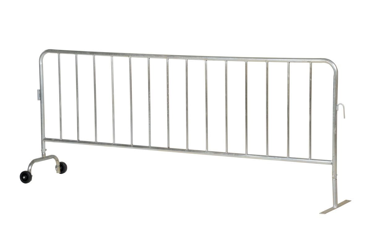 Heavy Duty Galvanized Barrier with 1 Wheel & 1 Flat Foot