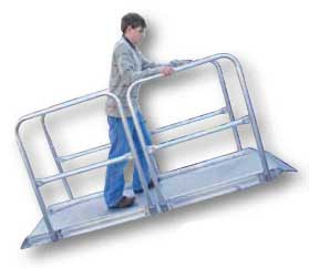 192 x 38 in. Aluminium Walk Ramp with Handrail Overlap