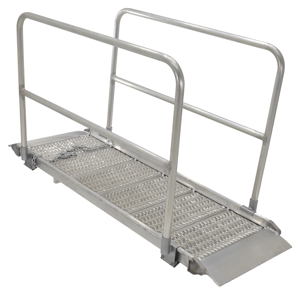 39.38 x 191 in. Aluminium Grip-Strut Walk Ramps with Handrail