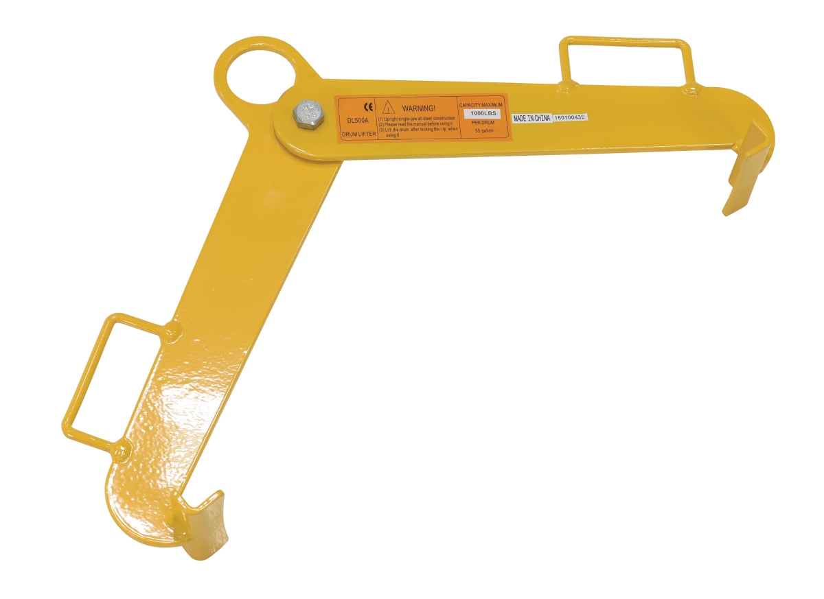 Steel Vertical Drum Clamp, 1,000 Lb. Capacity, Yellow