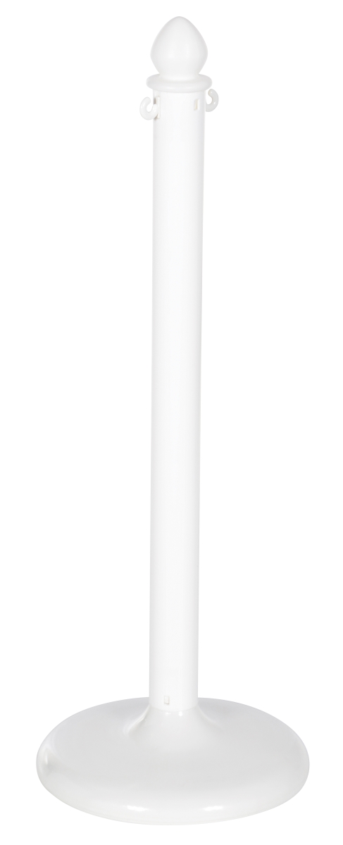 White Plastic Barricade,Floor Mounting, Plastic, 38.5 Height, 14 Length, 12, White