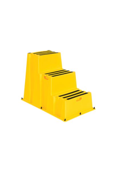 3 Steps, 30.5 Overall Height, Polyethylene, Yellow