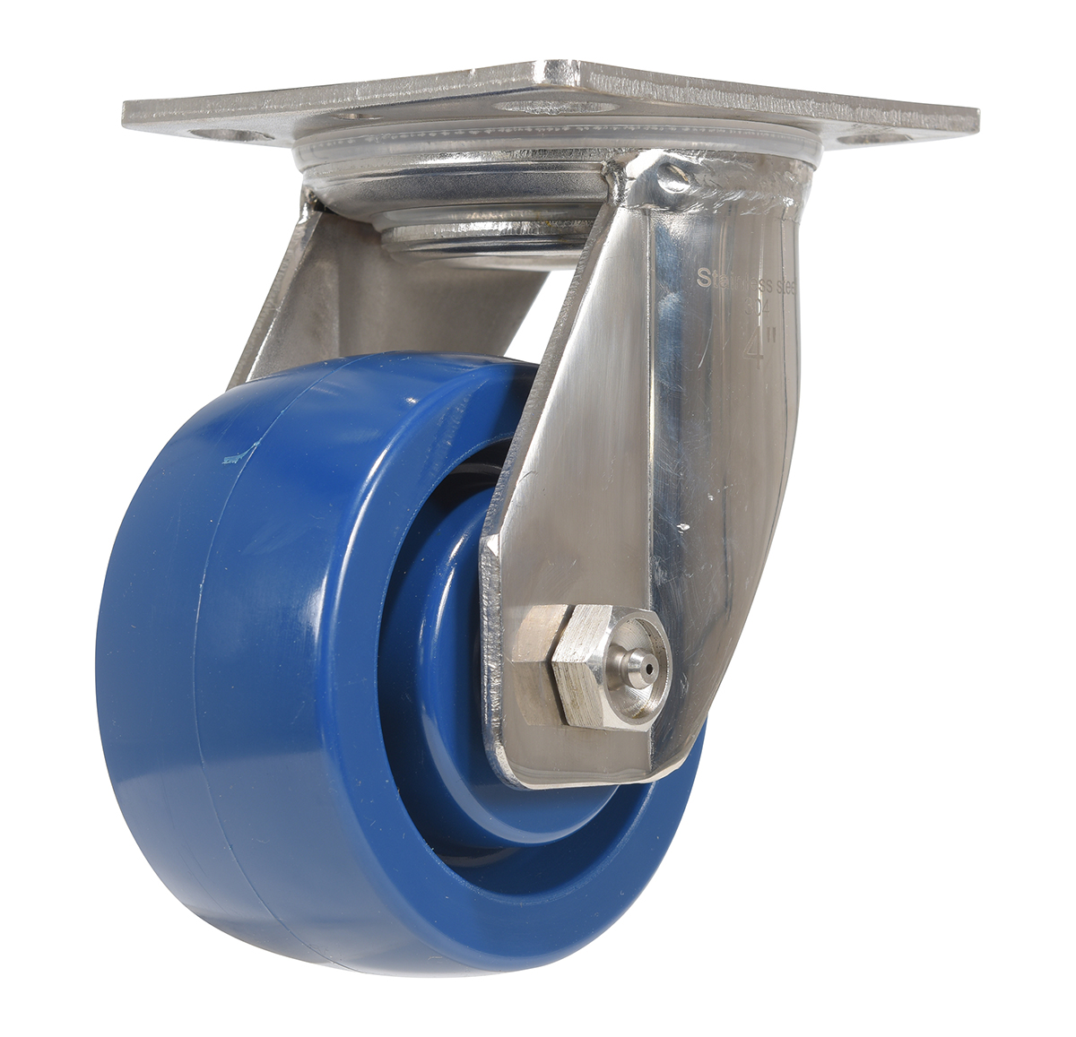 CST-F-SS-4X2SP-S 4 x 2 in. Solid Polyurethane Swivel Caster, Blue