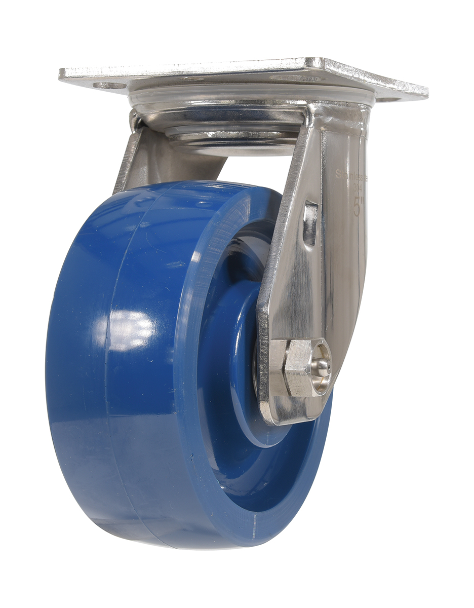 5 x 2 in. Solid Polyurethane Swivel Caster, Blue