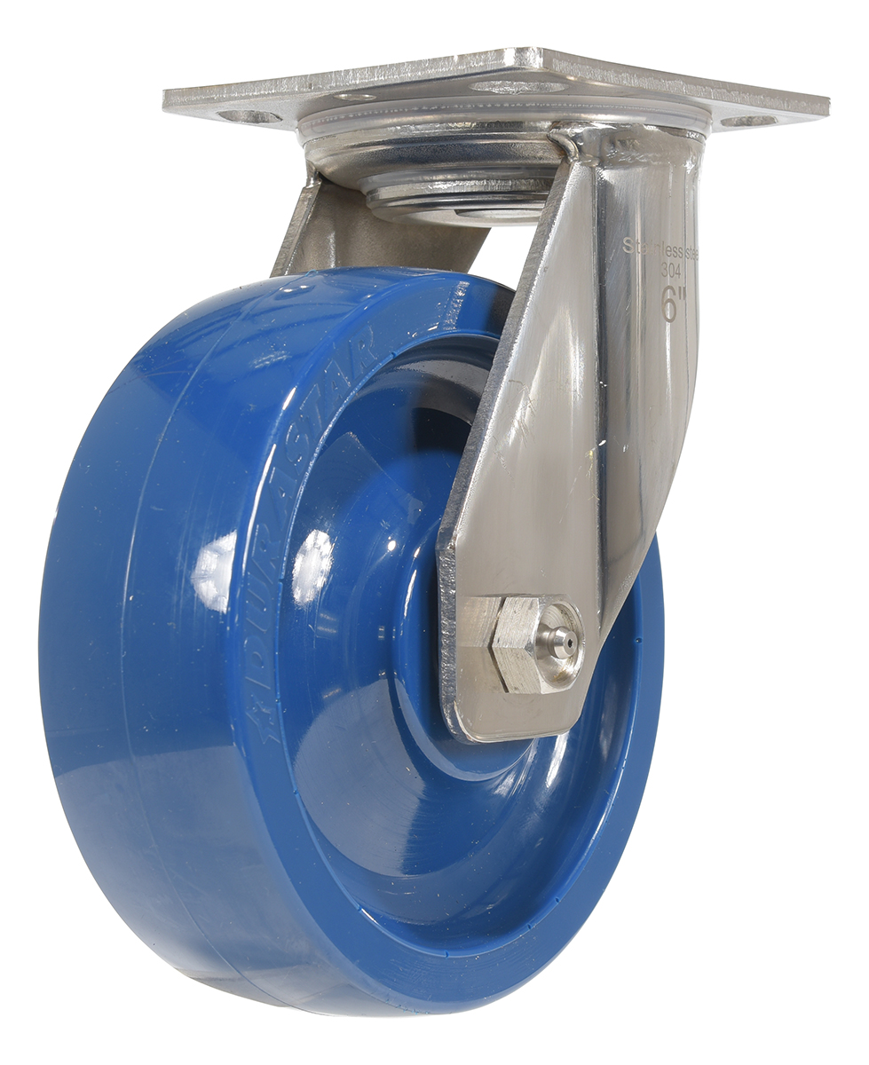 CST-F-SS-6X2SP-S 6 x 2 in. Solid Polyurethane Swivel Caster, Blue