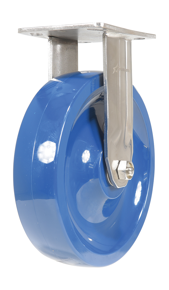 CST-F-SS-8X2SP-R 8 x 2 in. Solid Polyurethane Rigid Caster, Blue