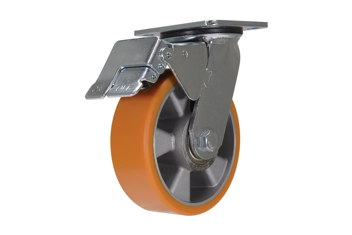 CST-B29-8X2PUA-R 8 x 2 in. Polyurethane & Aluminum Tread Rigid Caster