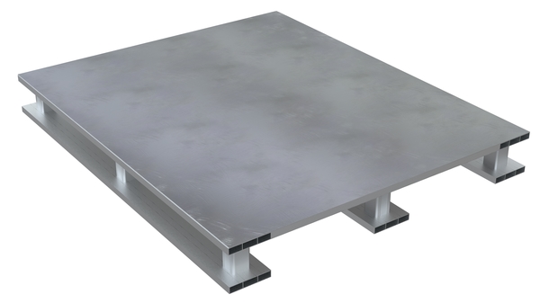 AP-ST-4248-SB 6000 lbs 47.87 x 42 x 5.06 in. Aluminum Solid Top with Skid Bottom - Silver