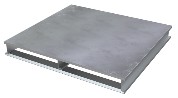 AP-ST-2424 4000 lbs 24 x 24 x 6 in. Aluminum Heavy Duty Solid Top Half Pallet - Silver