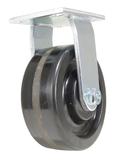 CST-VE-8X3PH-R 2500 lbs 8 Dia. x 3 in. Phenolic Rigid Caster - Black