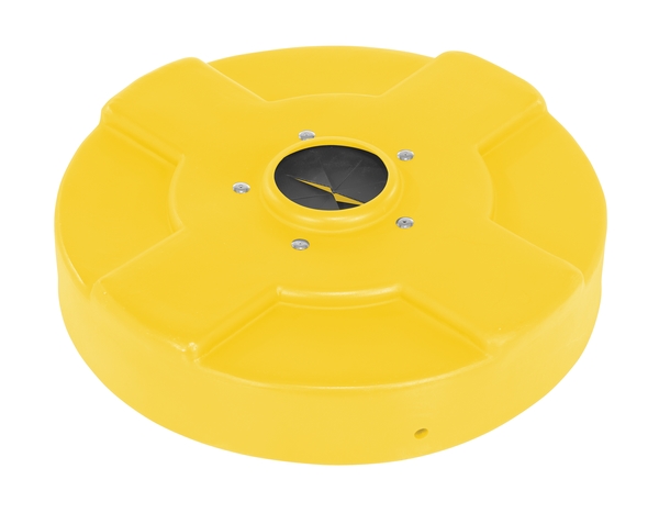 DC-P-30-CANF-YL 30 gal Low-Density Polyethylene Drum Recycling Lid with Flaps - Yellow
