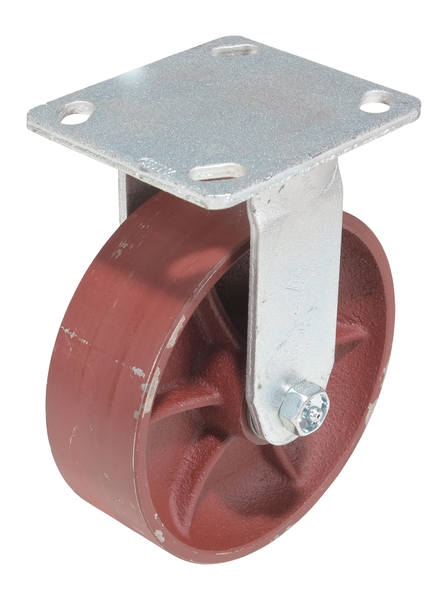 CST-VE-6X2DS-R 2000 lbs 6 Dia. x 2 in. Cast Iron & Steel Rigid Caster - Maroon