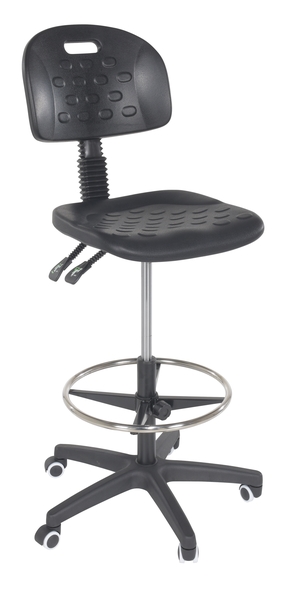 ESE-WC-2232 22-32 in. Steel & Polyurethane Ergonomic Sitting Work Chair - Black
