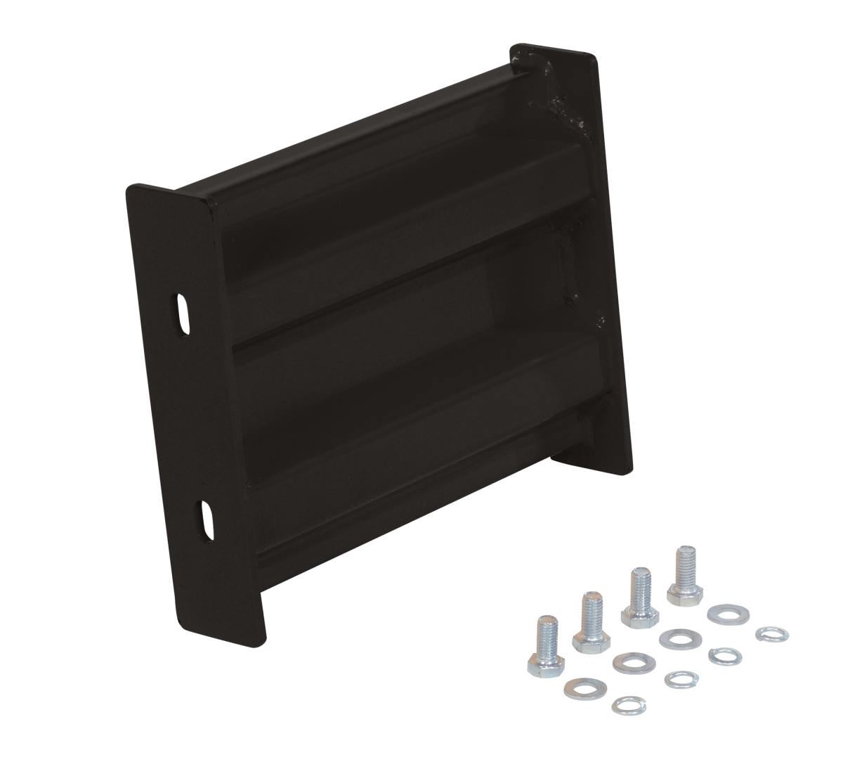 GR-F2R-BO-1-BK 6 in. Steel 2 Ribbed Bolt on Style Guard Rail, Black