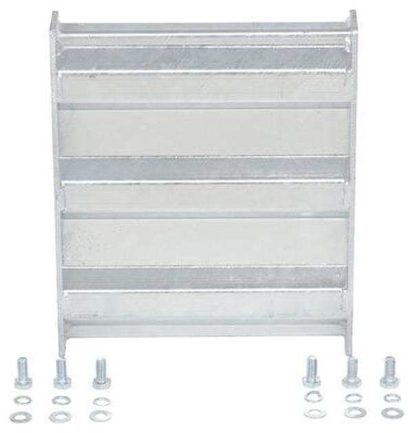 GR-F3R-BO-1-HDG 12 in. Galvanized Steel 3 Ribbed Bolt-On Style Guard Rail, Gray
