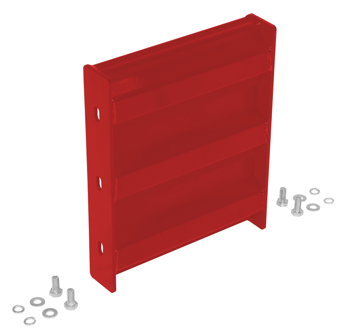 GR-F3R-BO-1-RD 12 in. Steel 3 Ribbed Bolt on Style Guard Rail, Red