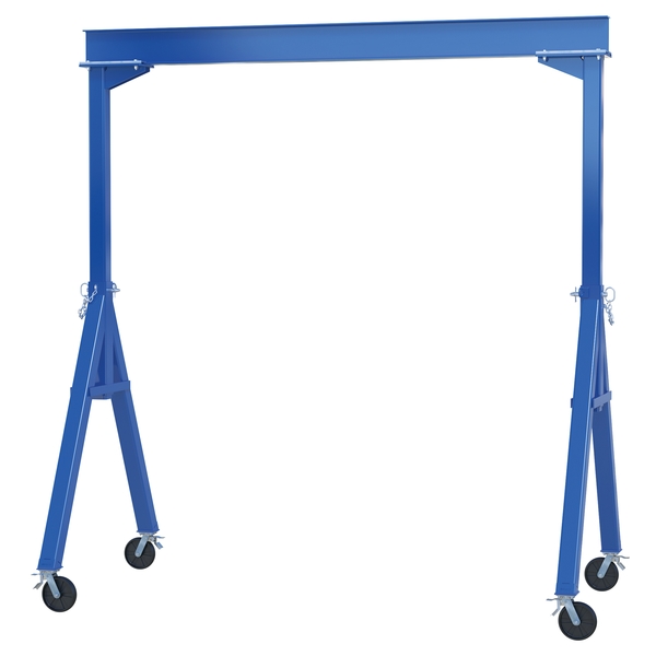 FHS-2-10-TLC 2000 lbs 10 ft. Steel Fixed Gantry Crane with Total Locking Glass Filled Nylon Casters - Blue