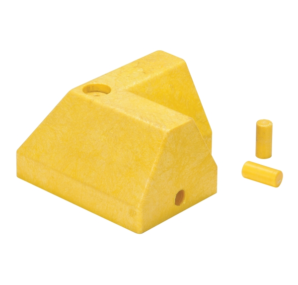 MPG-L 8.75 x 6 x 5 in. 100 Percent Recycled Plastic L Section Modular Guard Curb - Yellow
