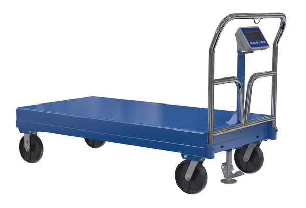 Picture of Vestil SPT-2472-SCL 76.5 x 24 x 40 in. Steel Platform Truck with Scale - Blue