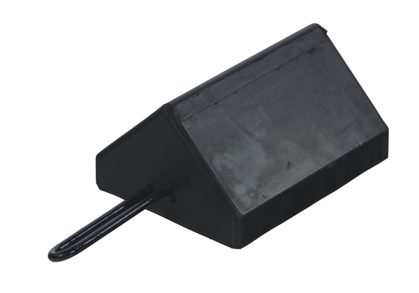 RWC-10-HDL 7.37 x 15.5 x 4.87 in. Molded Rubber Wheel Chock with Handle - Black